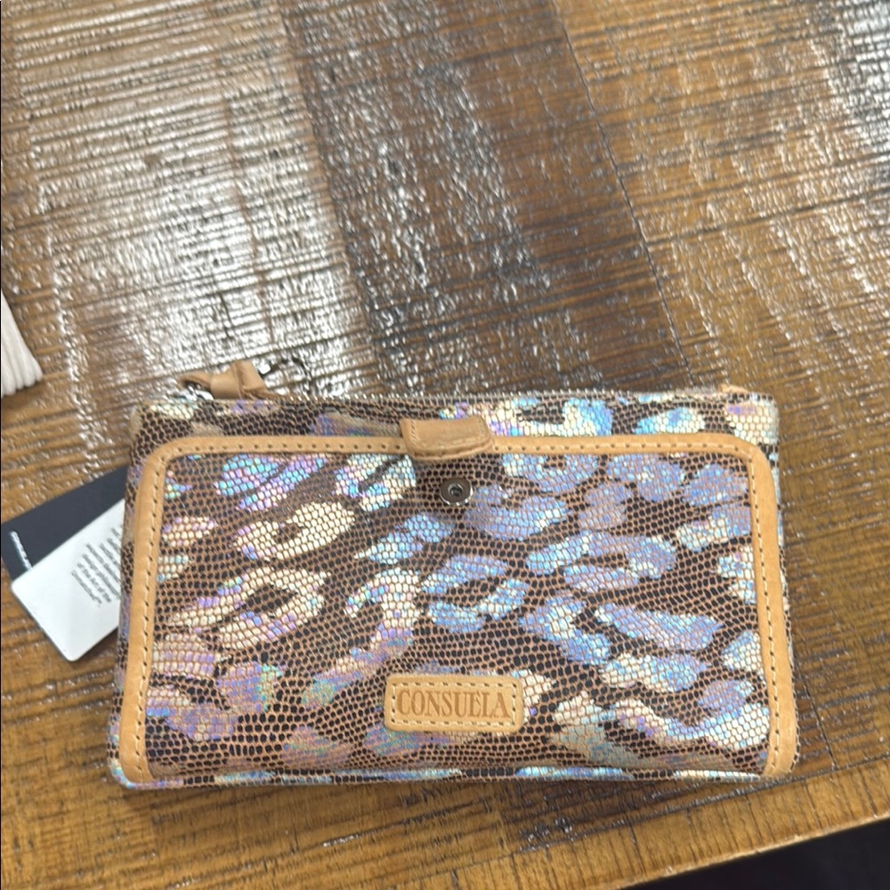 Consuela Iridescent Leopard Print Clutch